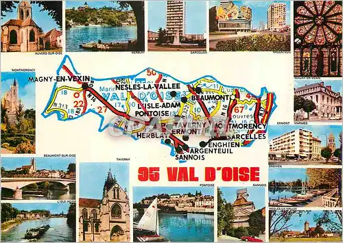 Cartes postales moderne Val d'Oise Auvers sur Oise Herblay Sarcelles Argenteuil Magny en Vexin Beaumont sur Oise Pontois