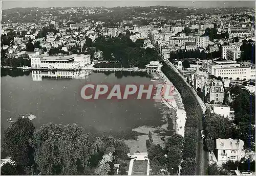 Moderne Karte En Avion au dessus de Enghien les Bains (S et O) Lac et Casino