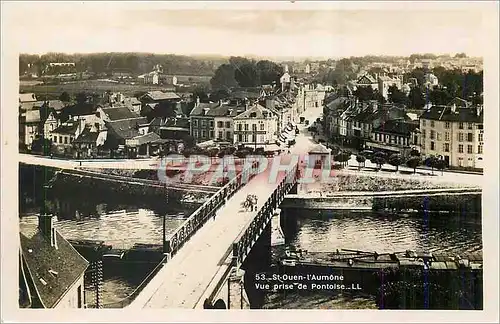Cartes postales moderne St Ouen l'Aumone vue prise de Pontoise Bateau Peniche