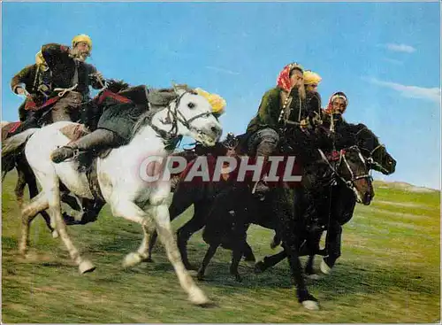 Moderne Karte Afghanistan the Buzkashi Game in Progress Chevaux