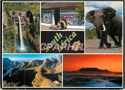 Cartes postales moderne South Africa Mac Mac Falls Ndebele Woman Elephant Blyde Canyon Cape Town