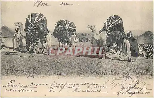 Ansichtskarte AK Campement au Desert de la Caravane du Caid Ben Ganab