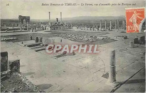 Cartes postales Ruines Romaines de Timgad Le Forum vue d'Ensemble prise du Portique Sud