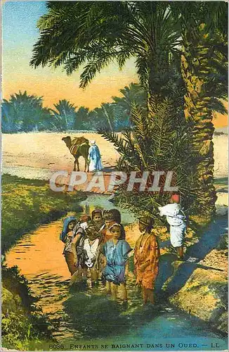 Cartes postales Enfants se Baignant dans un Oued