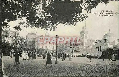 Cartes postales Alger La Place du Gouvernement et la Mosquee