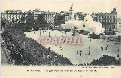 Cartes postales Alger Vue Generale de la Place du Gouvernement