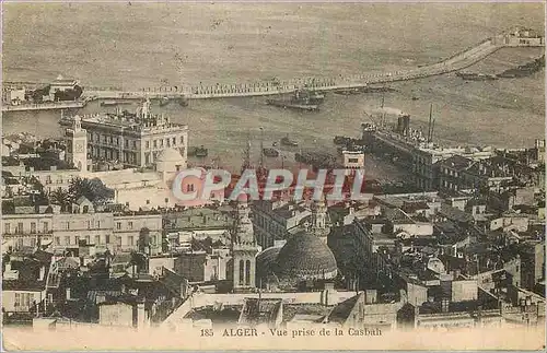 Cartes postales Alger Vue prise de la Casbah Bateau