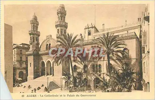 Ansichtskarte AK Alger La Cathedrale et le Palais du Gouverneur