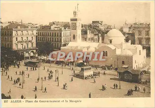 Cartes postales Alger Place du Gouvernement et la Mosquee