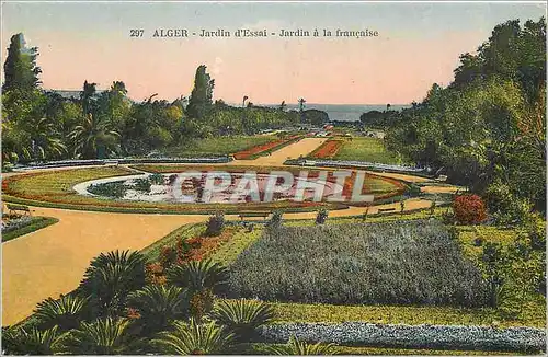 Cartes postales Alger Jardin d'Essai Jardin a la Francaise