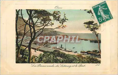 Cartes postales Oran La Promenade de Letang et le Port Bateaux