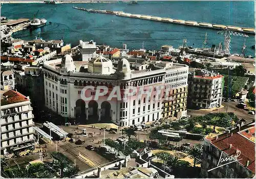 Moderne Karte Alger La Blanche La Grande Poste Bateau