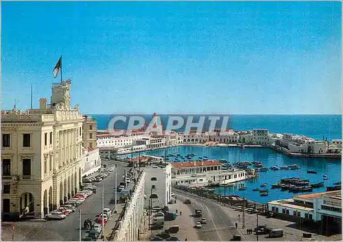 Moderne Karte Alger Chambre de Commerce et le Port Nautique Bateaux