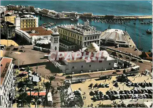 Moderne Karte Alger La Blanche Place du Gouvernement Bateaux