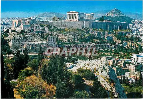 Moderne Karte Athenes Vue de l'Acropole