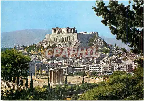 Cartes postales moderne Athenes Le Temple de Jupiter Olympien et l'Acropole