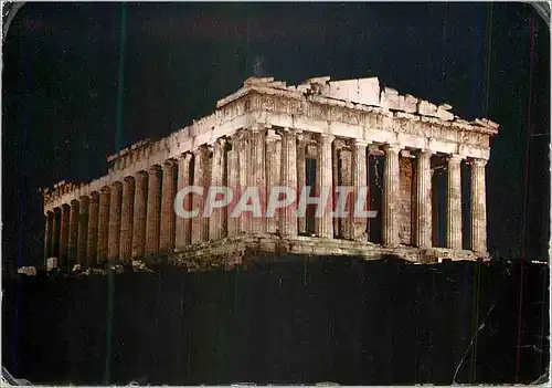 Moderne Karte Athenes Le Parthenon Illuminee