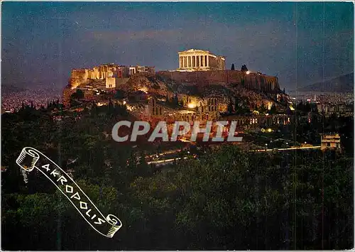 Cartes postales moderne Athenes L'Acropole Illuminee