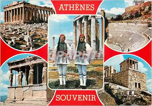 Moderne Karte Souvenir d'Athenes Militaria