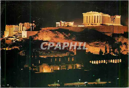 Cartes postales moderne Athenes Acropolis durant la Nuit