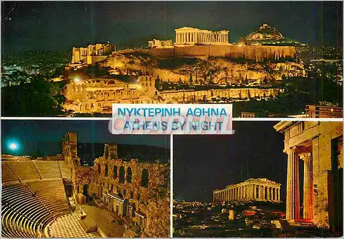 Cartes postales moderne Athenes La Nuit