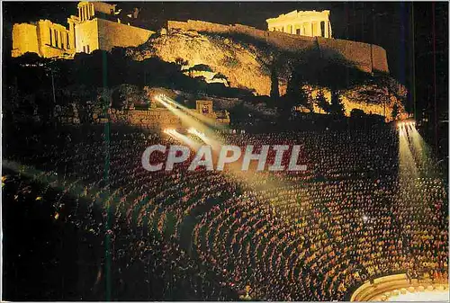 Moderne Karte Athenes L'Odeon d'Herode Atticus Illumine