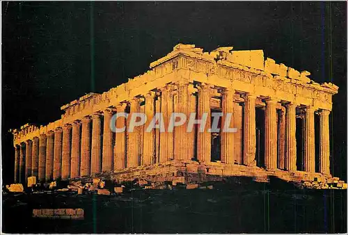 Moderne Karte Athenes Le Parthenon Illumine