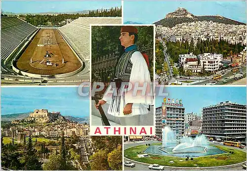 Moderne Karte Souvenir d'Athenes Militaria Jeux Olympiques