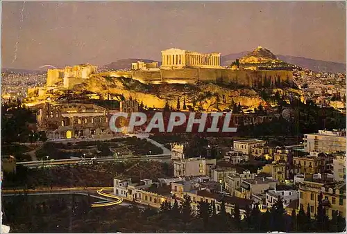 Moderne Karte Athens The Acropolis Illumineted at night