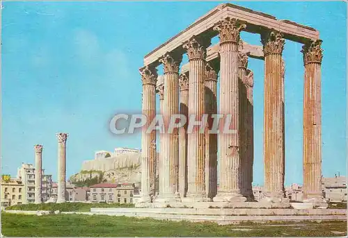 Cartes postales moderne Athenes L'Acropole vue de L'Olympeion