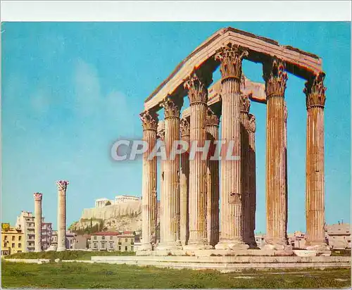 Cartes postales moderne Athenes L'Acropole vue de l'Olympeion