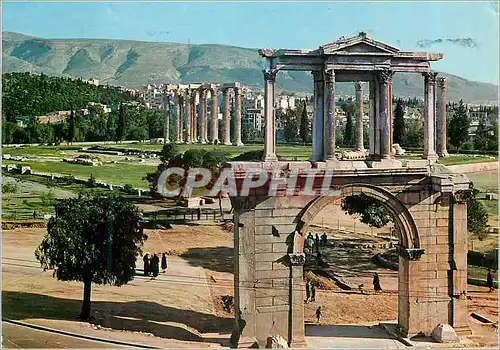 Moderne Karte Athenes Porte d'Adrien et l'Olympieion