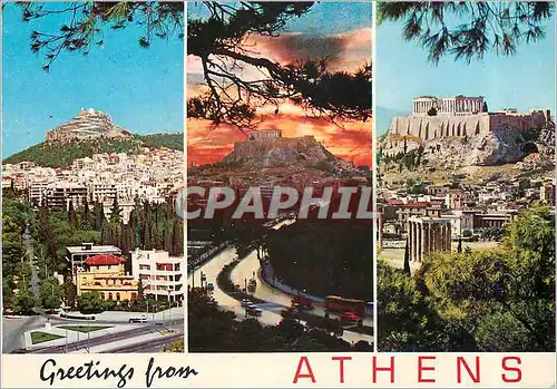 Moderne Karte Greetings from Athens