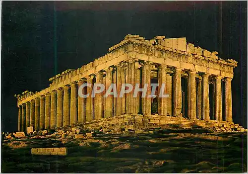 Moderne Karte Athenes L'Acropole Le Parthenon Illumine