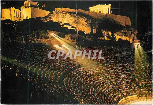 Cartes postales moderne Athenes L'Odeon d'Herode Atticus Illumine