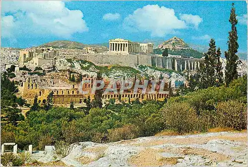 Moderne Karte Athenes Vue Generale d'Acropole