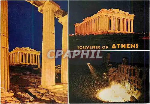 Moderne Karte Souvenir d'Athenes