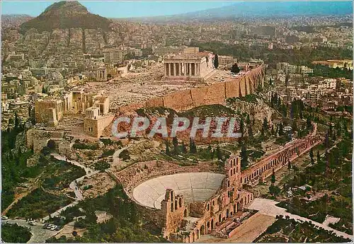 Moderne Karte Athenes L'Acropole vue d'avion