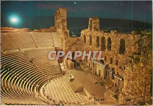 Moderne Karte Athenes L'Odeon d'Herode Atticus Illumine
