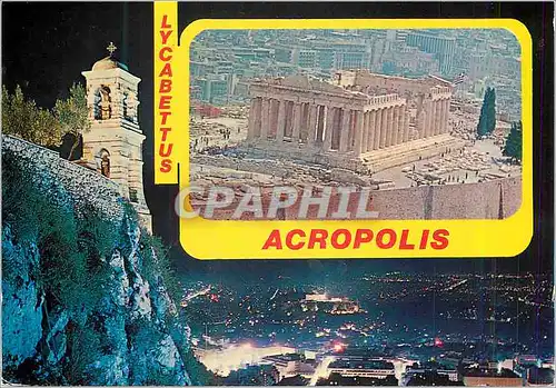 Moderne Karte Athenes Lycabettus Acropolis