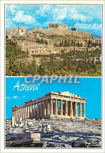 Cartes postales moderne Athene vue de l'Acropole Le Parthenon
