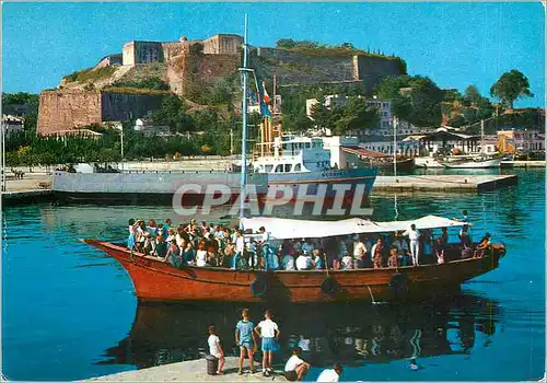 Moderne Karte Corfou Arrivee de Francais au Vieux Port Bateaux