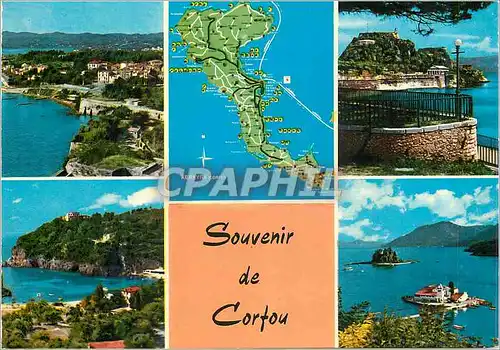 Moderne Karte Souvenir de Corfou