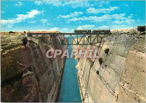 Cartes postales moderne Corinthe Le Canal Train