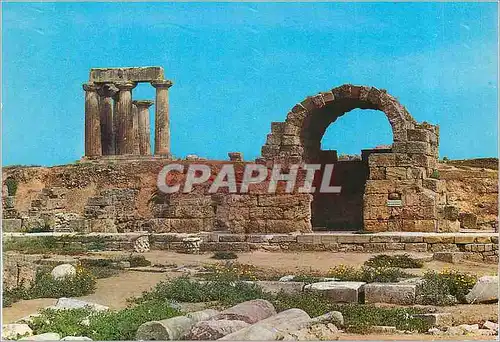 Cartes postales moderne Ancienne Corinthe Triptyphes magazins et Temple d'Apollon
