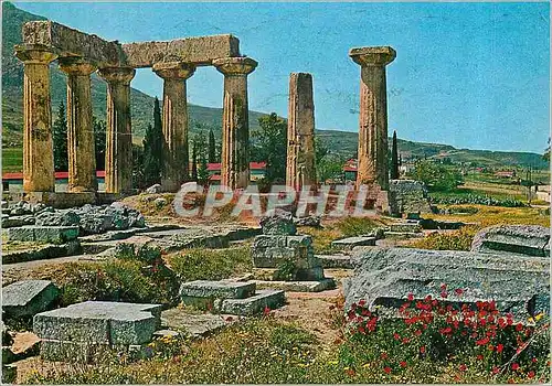 Moderne Karte Corinthe Le Temple d'Apollon