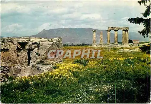 Moderne Karte Corinthe Glafki et le Temple d'Apollon