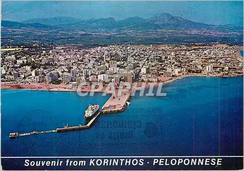 Moderne Karte Souvenir de Corinthe Photo prise d'avion
