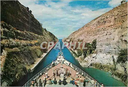Cartes postales moderne Corinth Canal Bateau