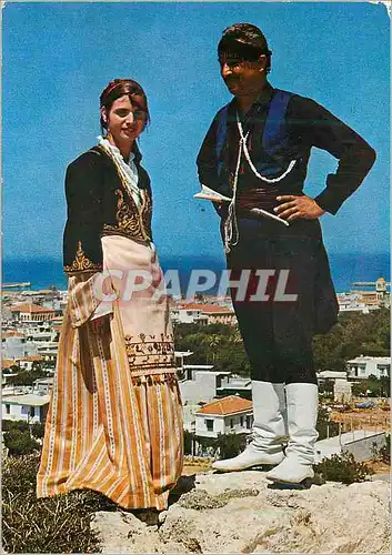Moderne Karte Crete Local Costumes Folklore